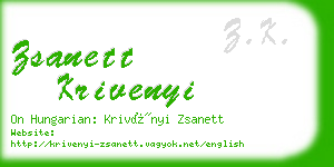 zsanett krivenyi business card